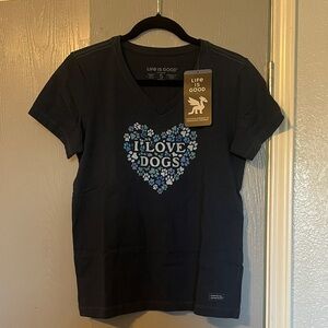 Life Is Good Navy 'I Love Dogs' Tee